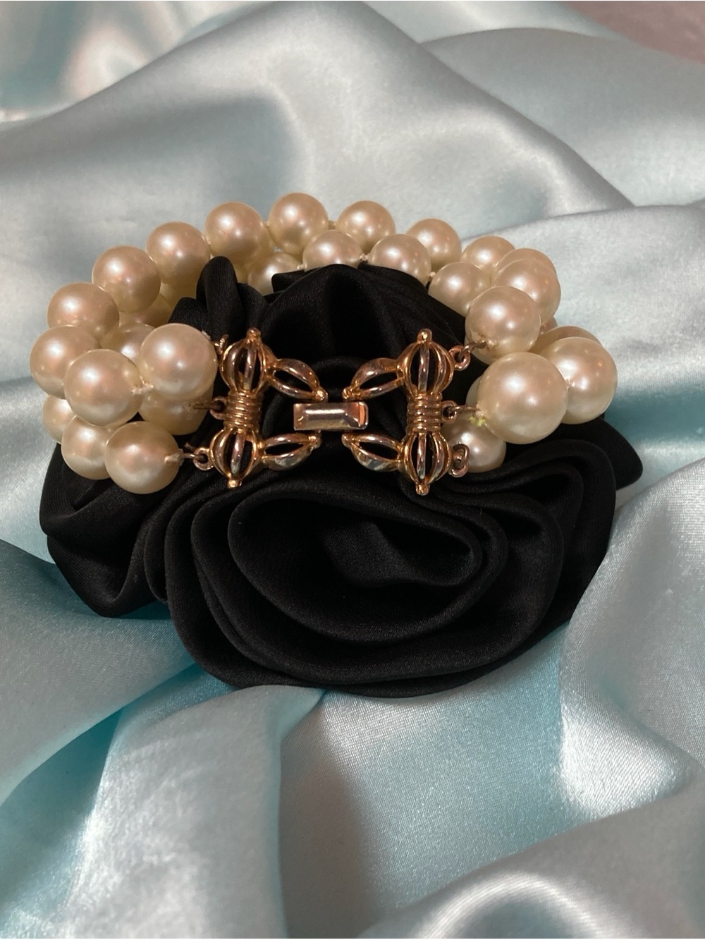 Vintage Marvella double Pearl Bracelet Rare Collectable